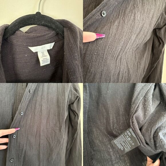 H&M black slouchy button-down - Picture 15 of 16